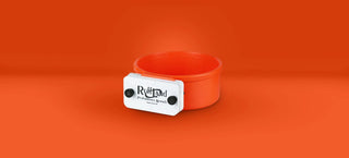 Orange Color collection pictured in a Ruff Land kennel gear dog bowl
