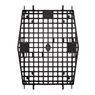 Door Replacement - Composite: Close-up of a rugged black composite kennel door with a grid pattern, designed for durability and safety.