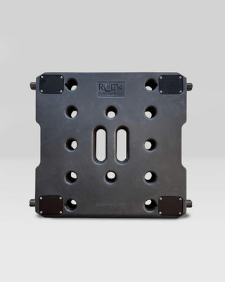 RuffLand® Performance Kennels 'Divide & Conquer' Kennel Divider viewed from above, showcasing its durable design with multiple vent holes.