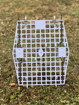 Door Replacement - Composite: A lilac composite kennel door featuring a grid design, ideal for providing pet safety and comfort.