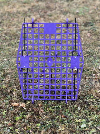 Door Replacement - Composite: Rich purple composite kennel door with a grid texture, designed for maximum durability for pets.