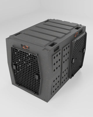 RuffLand Titan Kennel in Millstone color angled left