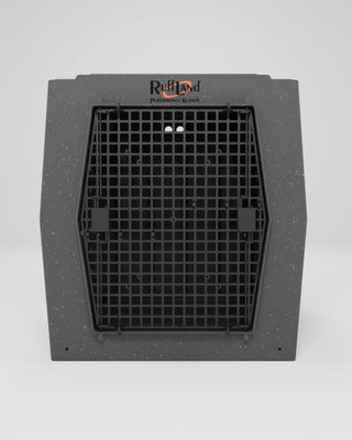 Ruffland Titan Kennel color millstone front door closed.