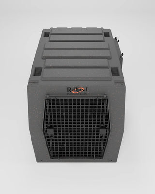 Top view angle of RuffLand Titan kennel in millstone color