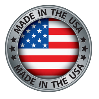 A badge featuring the text 'MADE IN THE USA,' emphasizing quality manufacturing for the Cackle Box™ - 9" Double Wide, a reliable Live Bird Transport box.