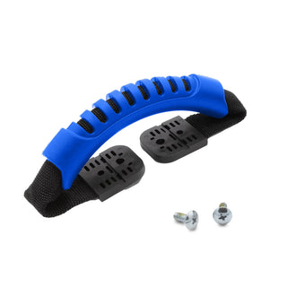 RuffLand® Performance Kennels single blue handle replacement featuring ergonomic design and secure installation screws.