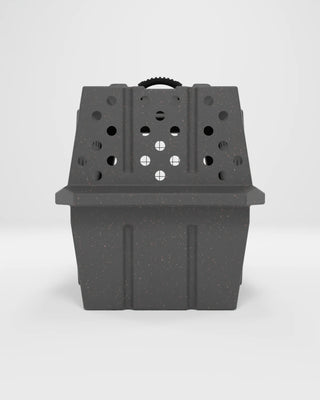 Back view of the millstone gray airline 300 kennel from RuffLand Kennels on a white background.