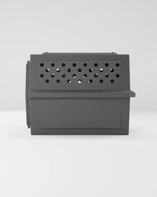 Side view of the millstone gray airline 300 kennel from RuffLand Kennels on a white background.